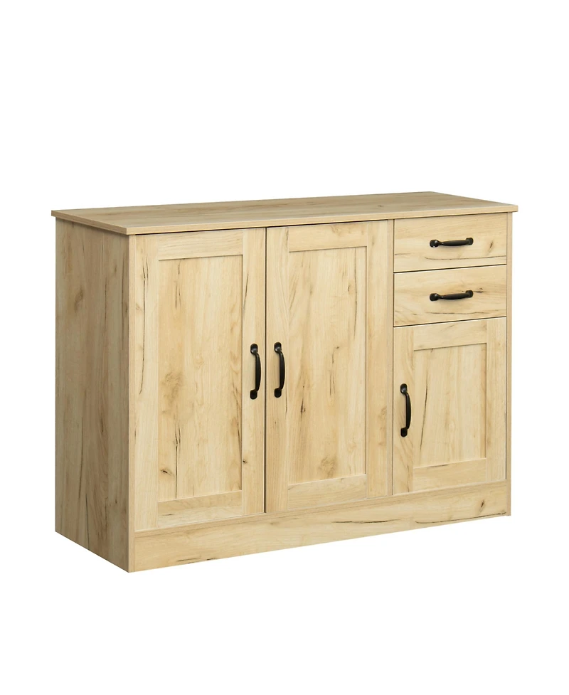 Casainc Modern Wood Sideboard with 2 Doors, 2 Drawers and Central Storage for Entryway or Dining