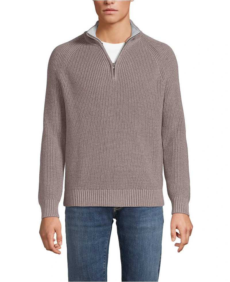 Lands' End Men's Drifter Quarter Zip Sweater