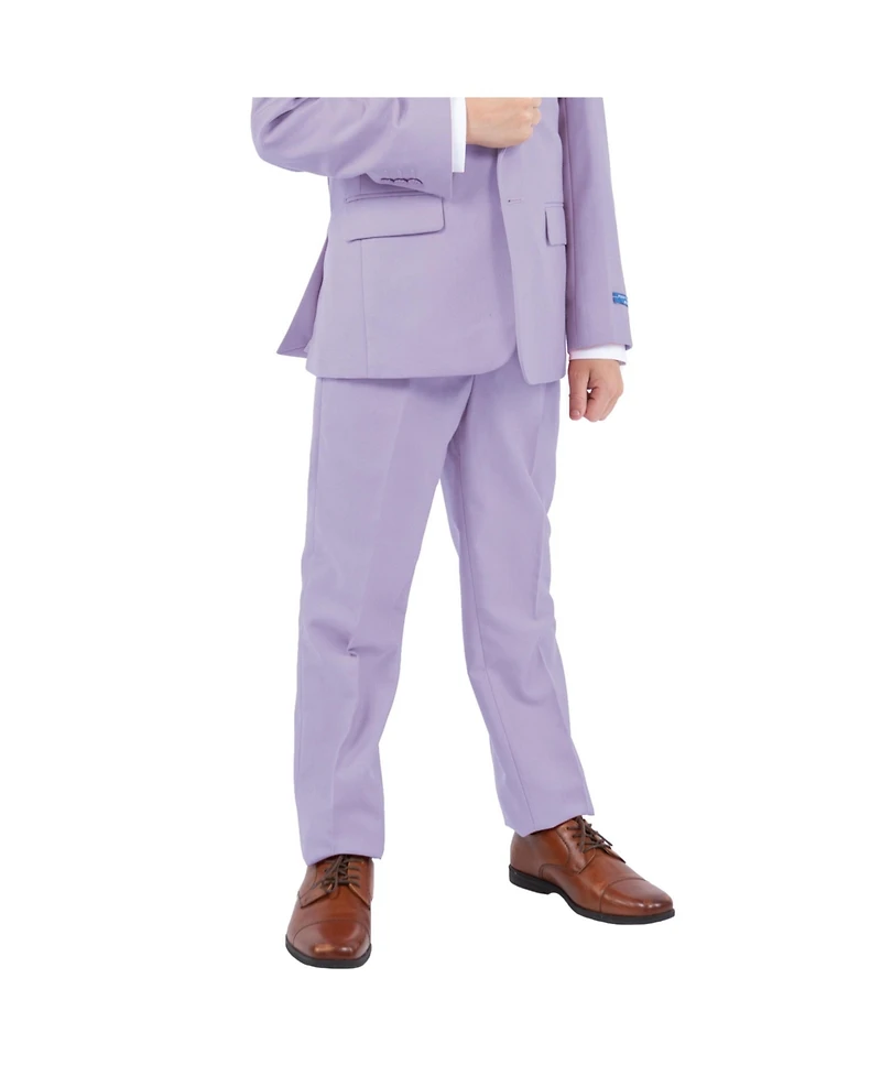 Perry Ellis Little Boys 5 Piece Lavender Pastel Suit,Vest,Pants,Shirt and Tie Set