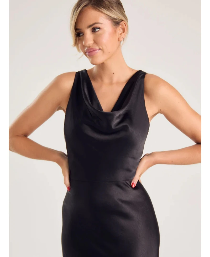 Six Stories Cowl Front Satin Bridesmaid Dress