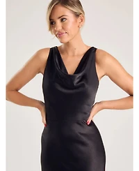 Six Stories Cowl Front Satin Bridesmaid Dress