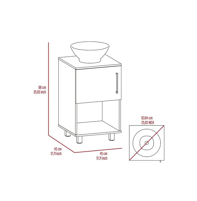Tuhome Gouda 18"" Bathroom Vanity Black Mdf