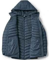 Lands' End Women's Tall Wanderweight Packable Down Hooded Long Jacket