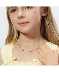 Anna Zuckerman Petit Daisy Sky Blue Necklace