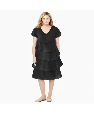 Woman Within Women's Three-Tier Dress
