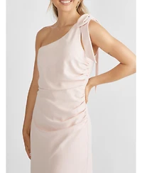 Six Stories Women's Bow One Shoulder Crepe Bridesmaid Dress