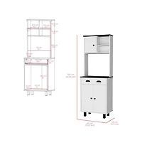 We Have Furniture Kitchen Pantry Naomi, Kitchen, White / Black