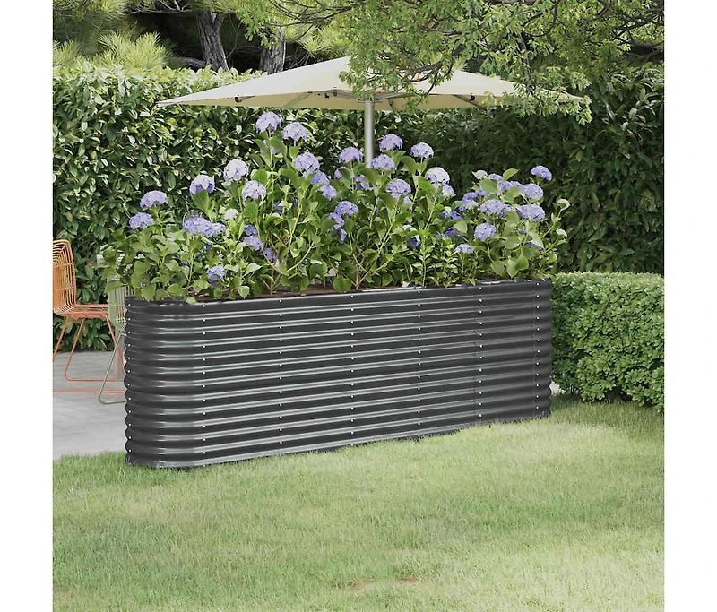 Garden Raised Bed Anthracite Powder-coated steel Large Durable