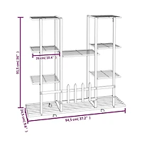 Flower Stand White Powder-coated iron Tall Flower Stand