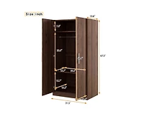 Casainc 2-Door Storage Wardrobe Cabinet Armoire with 3 Storage Shelves