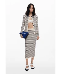 Desigual Women's Striped knit midi skirt