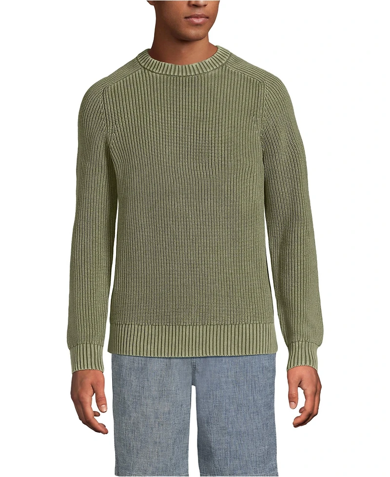 Lands' End Men's Long Sleeve Sunwashed Drifter Sweater