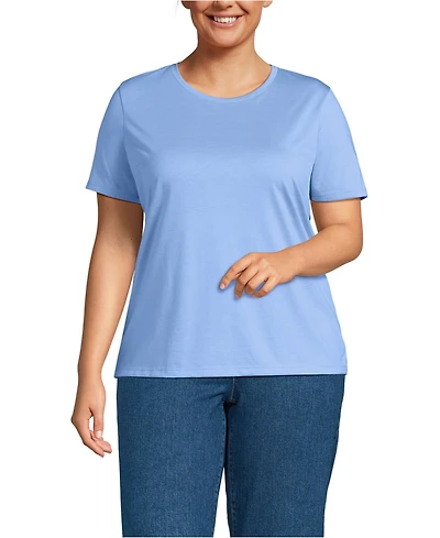 Lands' End Plus Relaxed Supima Cotton Crew Neck T-Shirt