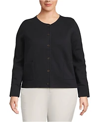 Lands' End Plus Fine Gauge Cotton Milano Blazer Sweater