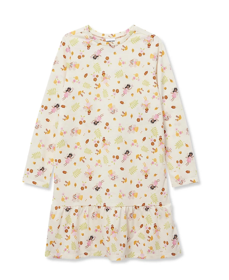 Lands' End Girls Long Sleeve Jersey Nightgown