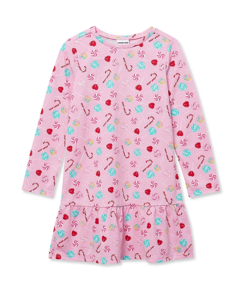 Lands' End Girls Long Sleeve Jersey Nightgown