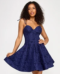 Katia Rae Juniors' Jacquard Strappy Fit & Flare Dress