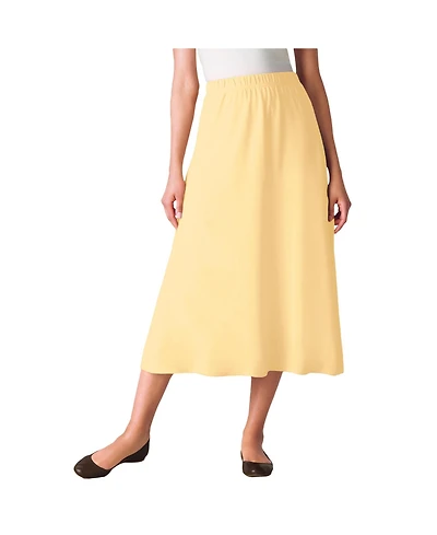 Woman Within Plus 7-Day Knit A-Line Skirt