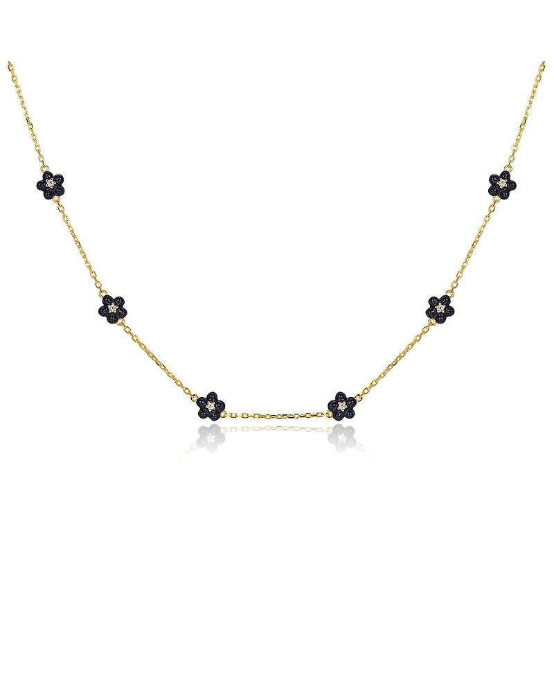 Anna Zuckerman Petit Daisy Black Necklace