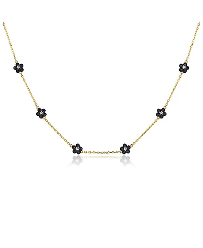 Anna Zuckerman Petit Daisy Black Necklace
