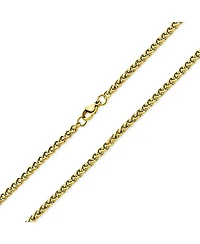 Bling Jewelry Wheat Foxtail Chain Necklace Yellow Gold Plated Silver Tone Stainless Steel 3MM