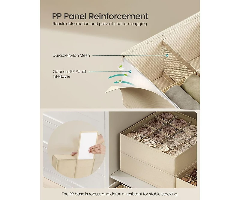 Set of 4 Drawer Organizers for Underwear and Closet Storage