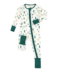 Leveret Baby Footed Bamboo Pajamas, Pine Tree, Matching Family Christmas Pajamas