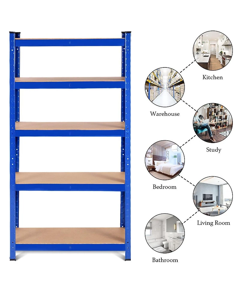 Gymax Adjustable 30''x60'' Heavy Duty 5 Level Garage Tool Shelf Storage 2000lb Capacity