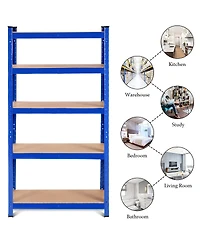 Gymax Adjustable 30''x60'' Heavy Duty 5 Level Garage Tool Shelf Storage 2000lb Capacity