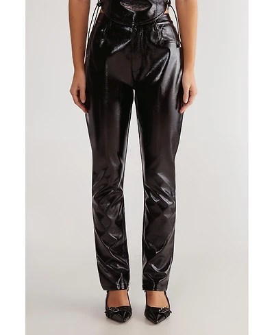Nasty Gal Women's Distressed High Waisted Vinyl Pants