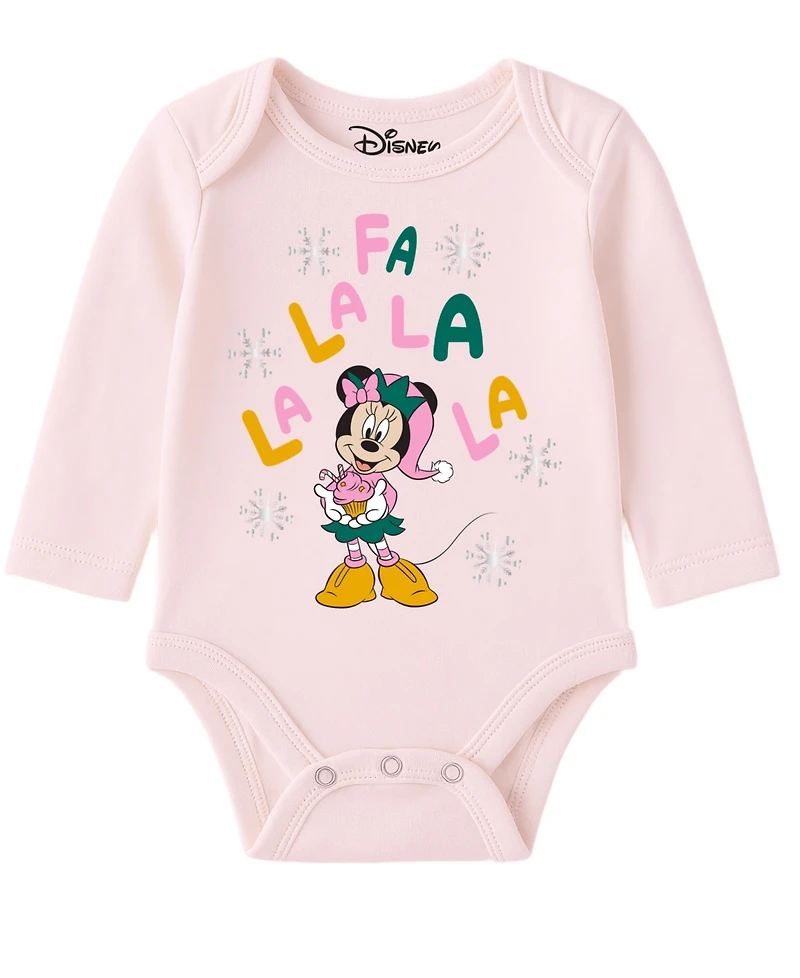 Disney Baby Girls 5-Piece Minnie Mouse Coverall, Bodysuit, Cap, Bib and Pants Set