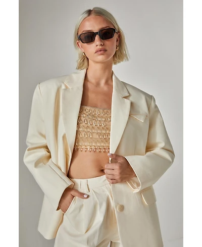 Nasty Gal Women's Twill Oversized Tailored Blazer
