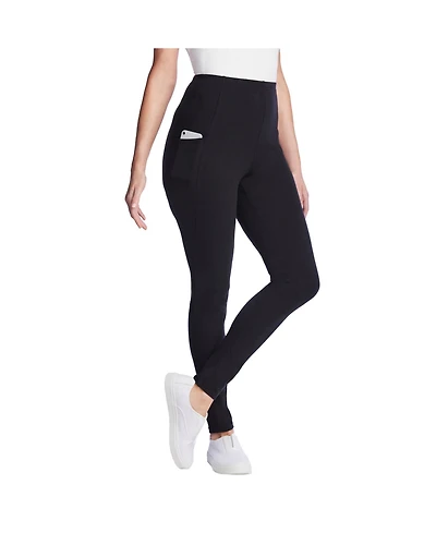 Woman Within Plus Stretch Cotton Pocket Legging
