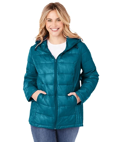 Woman Within Women's Plus Packable Puffer Jacket