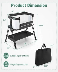 Gouun Boys Portable Bedside Sleeper with 7 Adjustable Heights