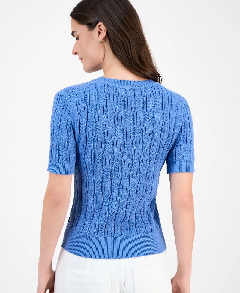 Nautica Jeans Women's Cotton Cable-Knit Sweater