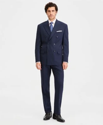 Michael Kors Mens Classic Fit Navy Pinstripe Double Breasted Suit Separates