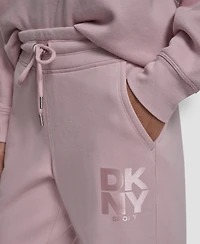 Dkny Women's Sport Stacked Transfer Logo Track Pants