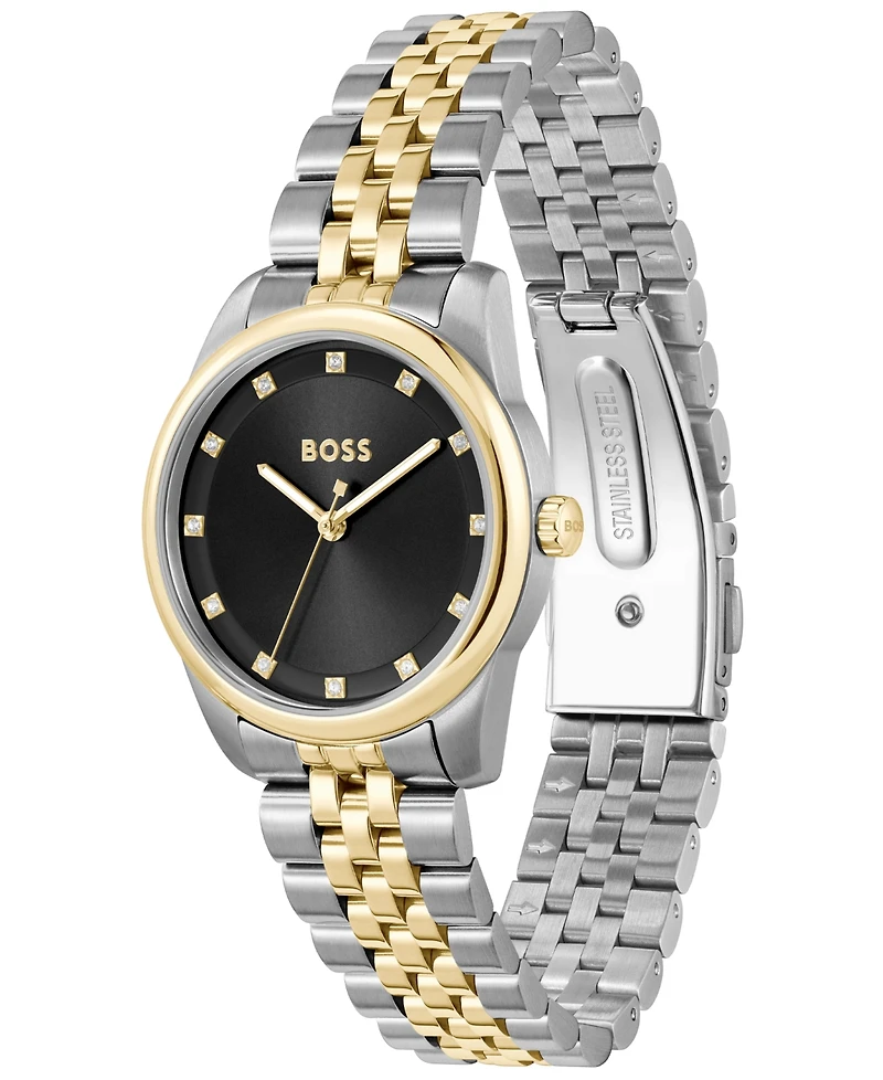 Hugo Boss Women's Graceful Precious Quartz Basic Two Tone Stainless Steel Watch, 32mm