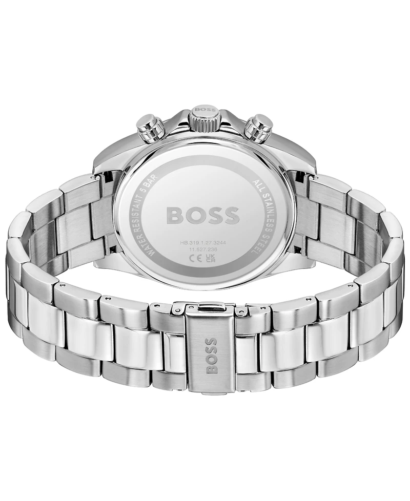 Hugo Boss Men's Hero 2.0 Quartz Fashion Chrono Stainless Steel Watch, 44mm