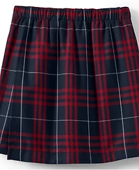Lands' End Big Girls School Uniform Plaid A Line Tab Skort Top of Knee