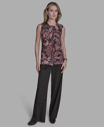 Bcbg Women's Printed Ruffle Button-Down Top