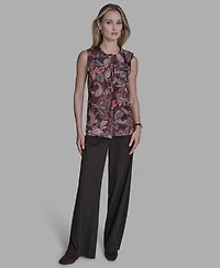 Bcbg Women's Printed Ruffle Button-Down Top