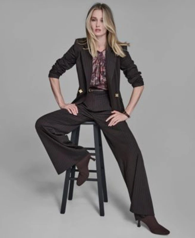 Bcbg Suits Jacket Blouse Wide Leg Pants
