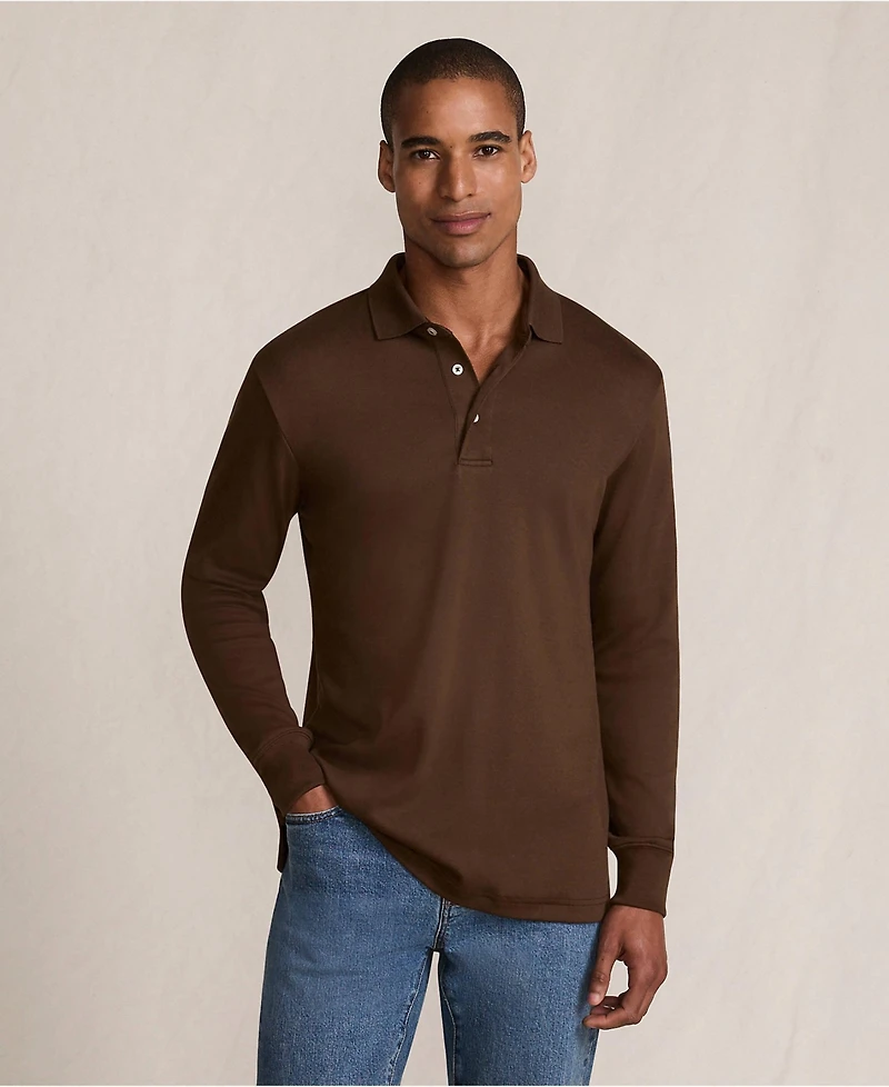 Lands' End Men's Tall Long Sleeve Cotton Supima Polo Shirt