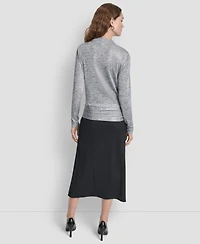 Dkny Women's Long Sleeve Heather Cowl Neck Top