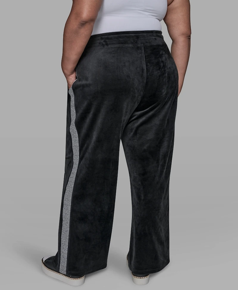 Karl Lagerfeld Paris Plus Side Tweed Trackpants