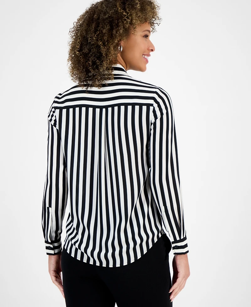 Kasper Women's Striped Button-Front Shirt
