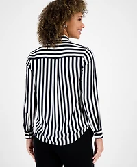 Kasper Women's Striped Button-Front Shirt