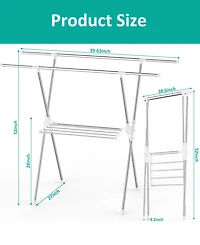 2-Tier Clothes Drying Rack with Adjustable Gullwing Arms